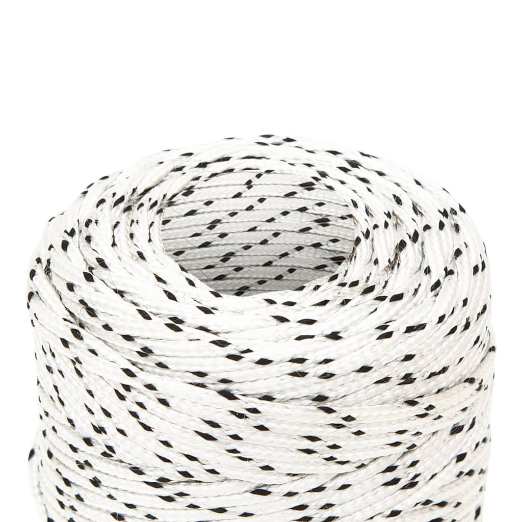 flettet tovværk 2 mm x 100 m polyester hvid