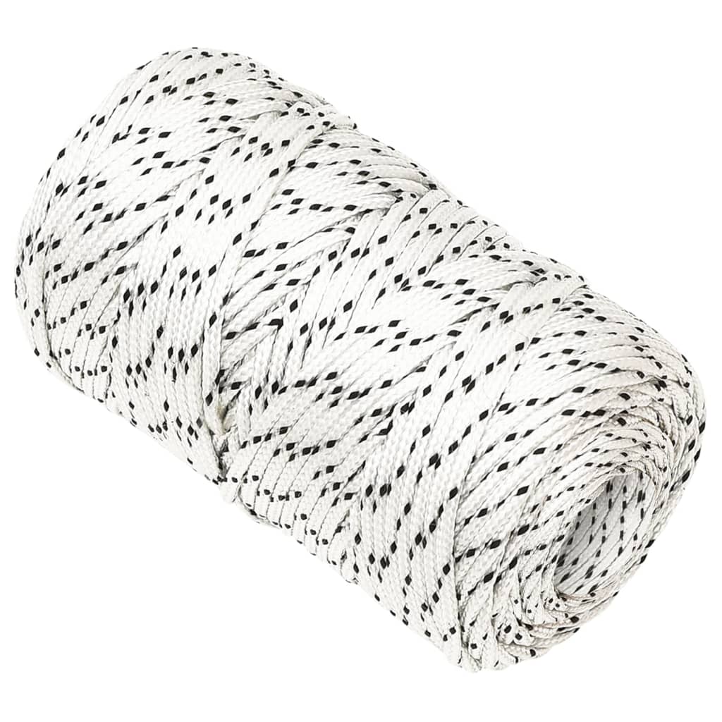 flettet tovværk 2 mm x 500 m polyester hvid