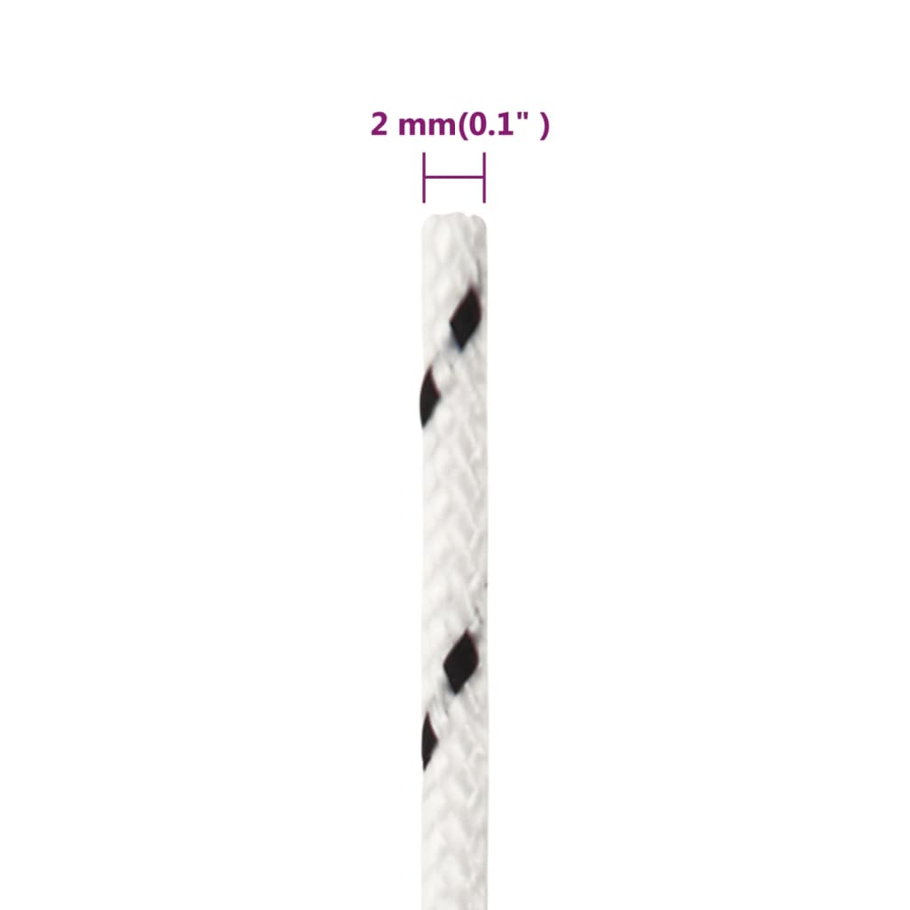 flettet tovværk 2 mm x 500 m polyester hvid