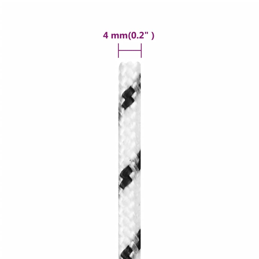 flettet tovværk 4 mm x 25 m polyester hvid