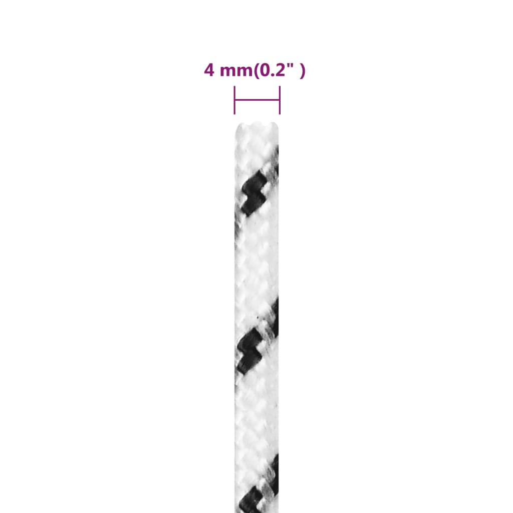 flettet tovværk 4 mm x 250 m polyester hvid