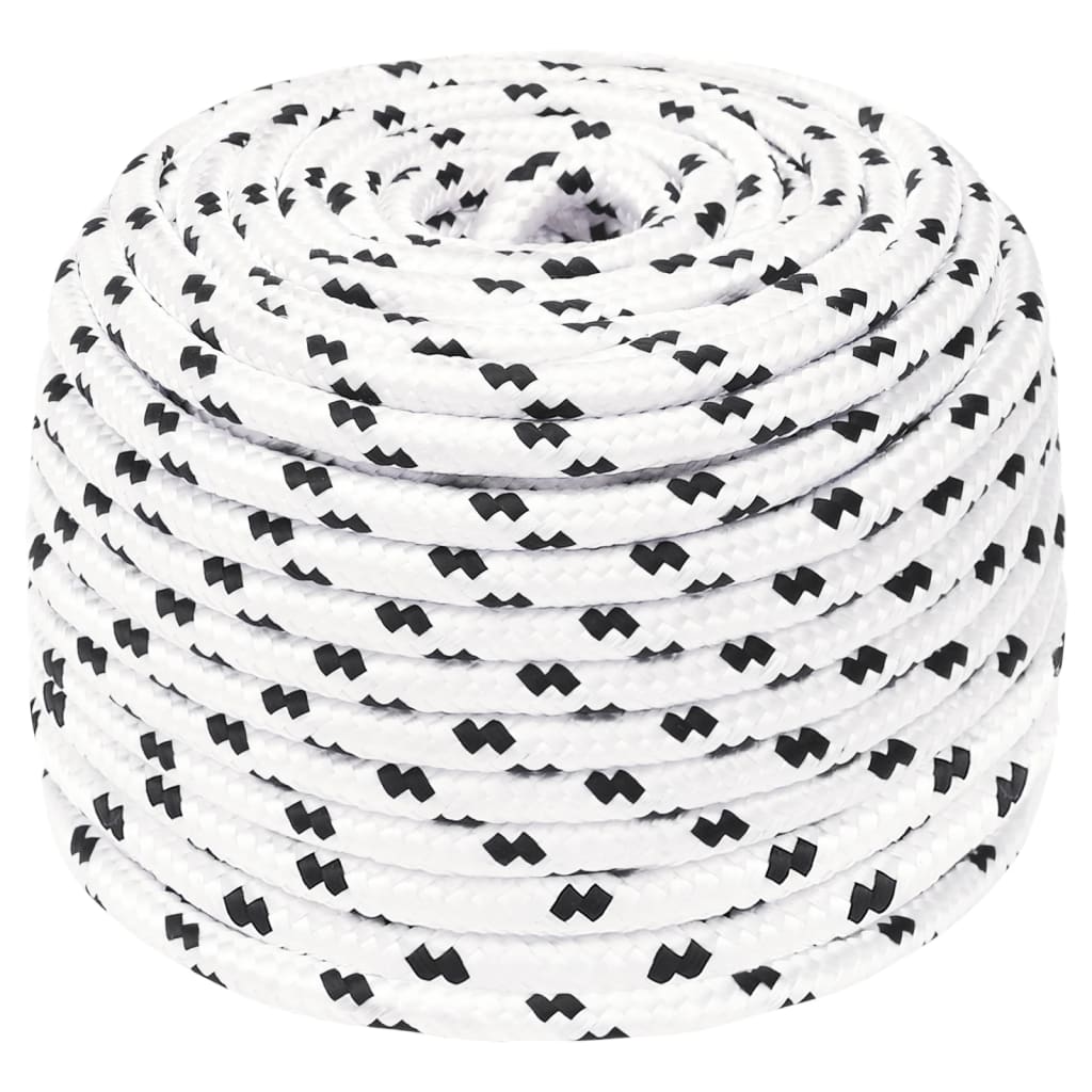 flettet tovværk 6 mm x 25 m polyester hvid