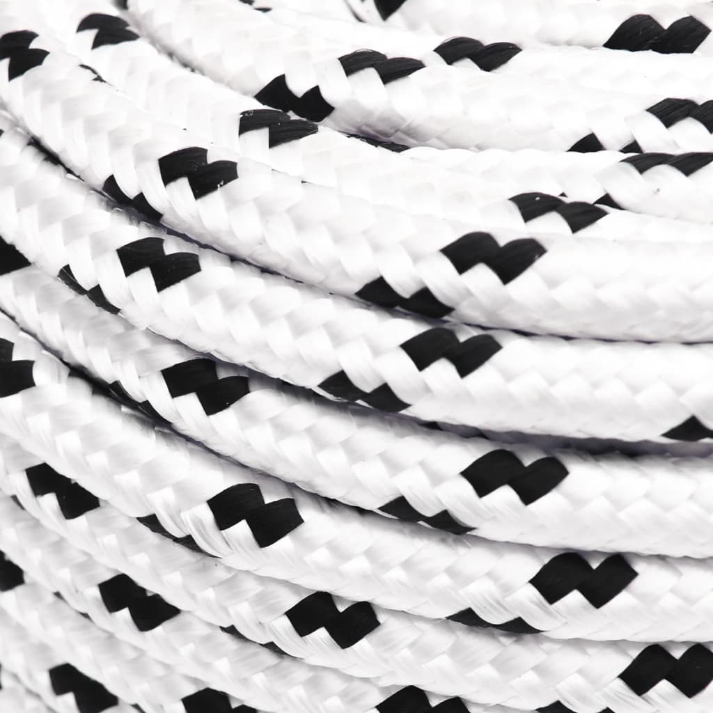 flettet tovværk 6 mm x 25 m polyester hvid