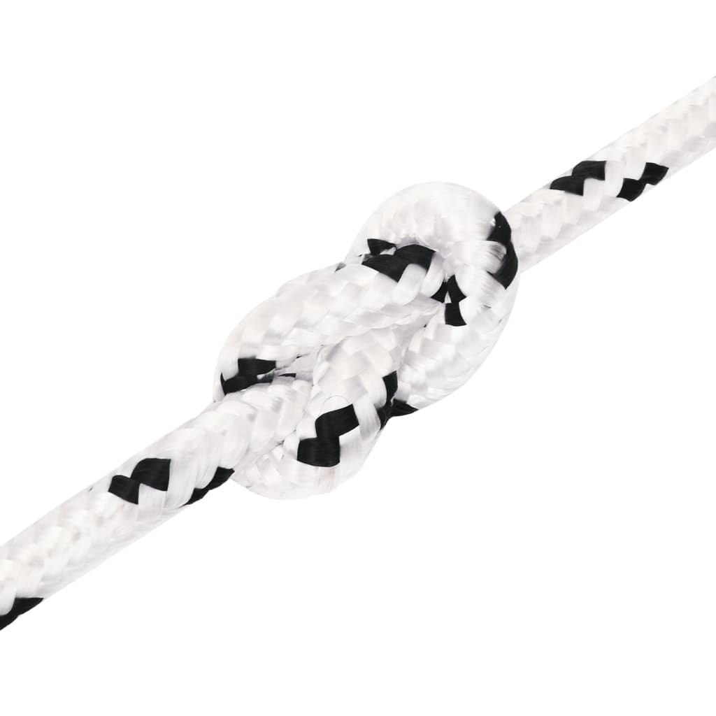 flettet tovværk 6 mm x 25 m polyester hvid
