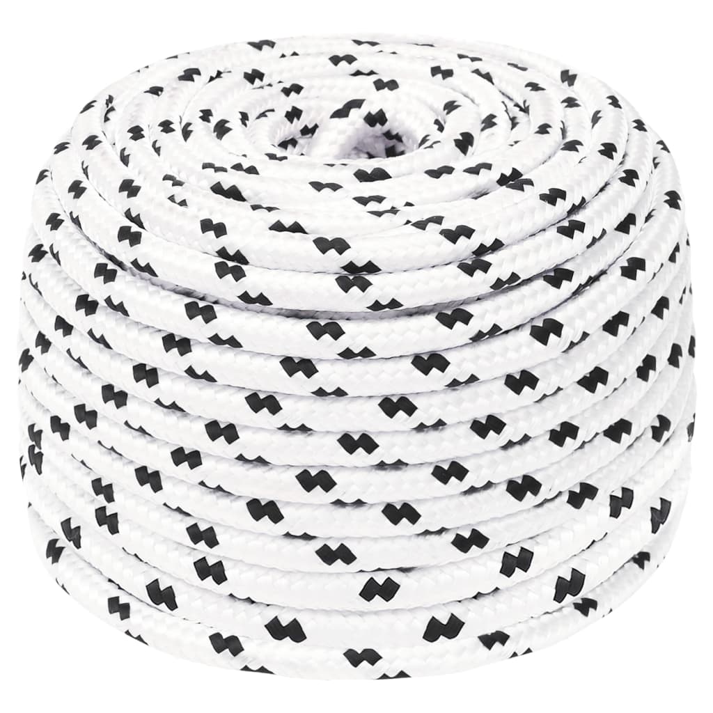 flettet tovværk 8 mm x 25 m polyester hvid