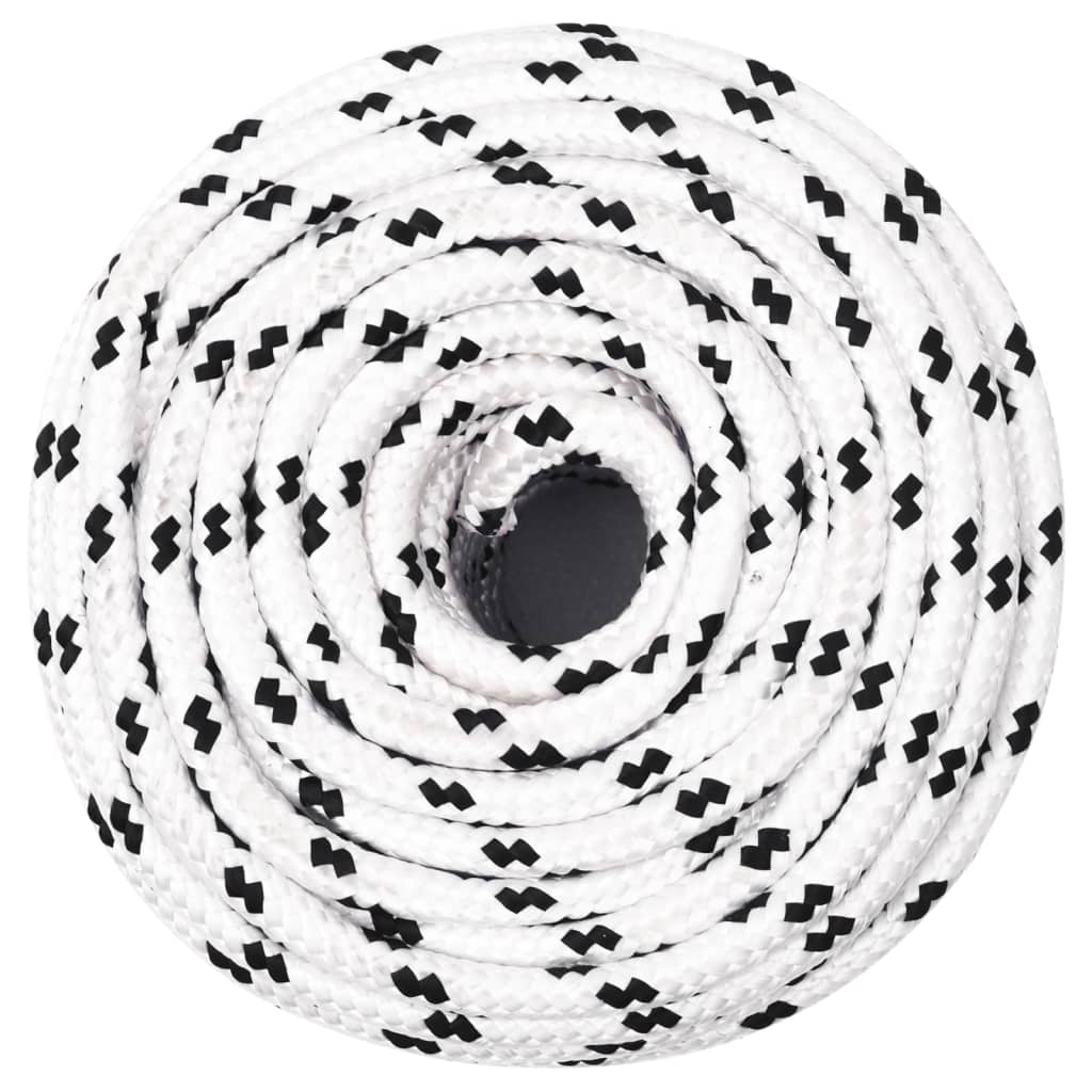 flettet tovværk 10 mm x 25 m polyester hvid