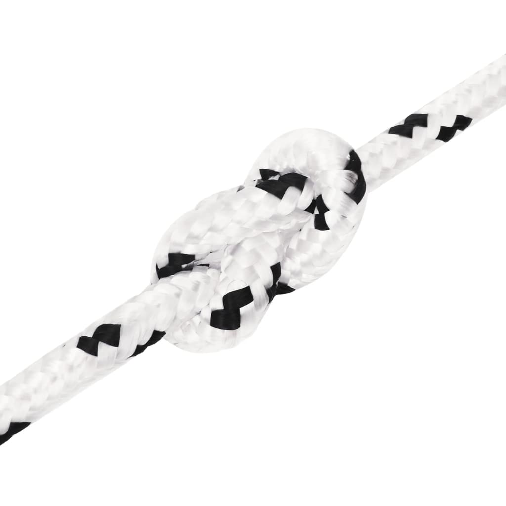 flettet tovværk 10 mm x 25 m polyester hvid