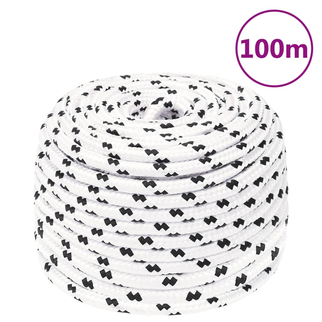 arbejdsreb 10 mm 100 m polyester hvid