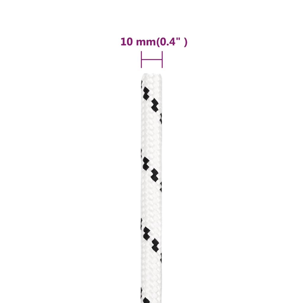 arbejdsreb 10 mm 100 m polyester hvid