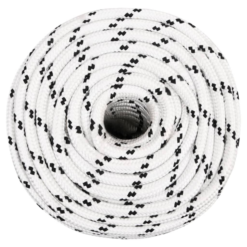 flettet tovværk 12 mm x 100 m polyester hvid
