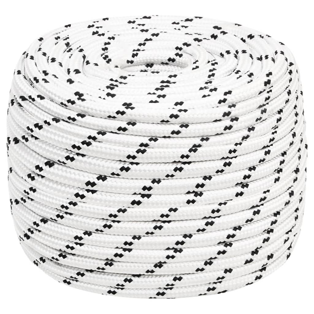 flettet tovværk 14 mm x 25 m polyester hvid