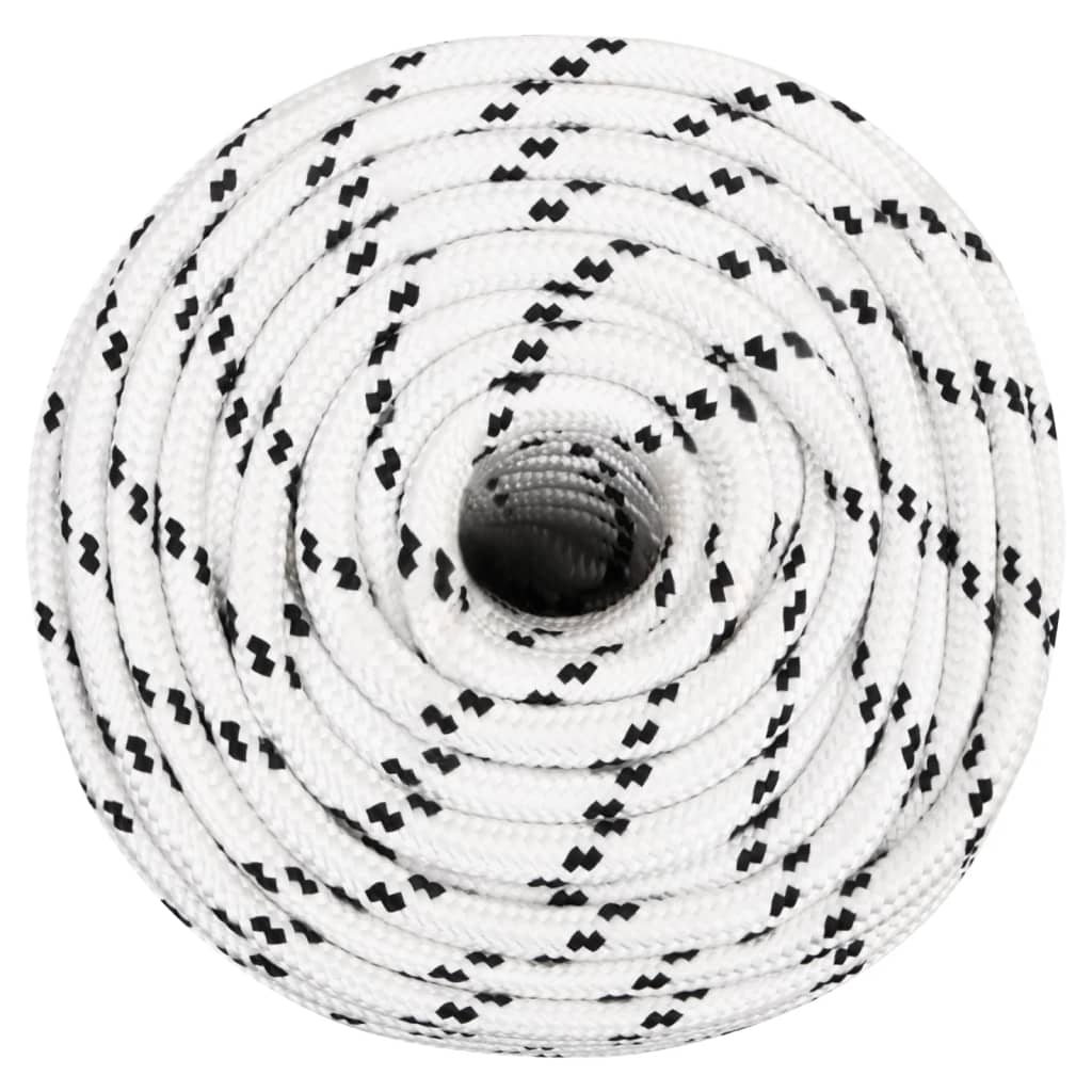 flettet tovværk 14 mm x 25 m polyester hvid