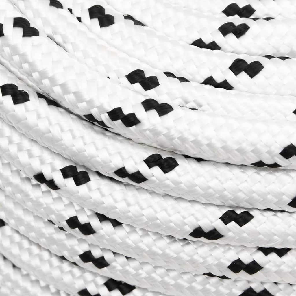 flettet tovværk 14 mm x 25 m polyester hvid