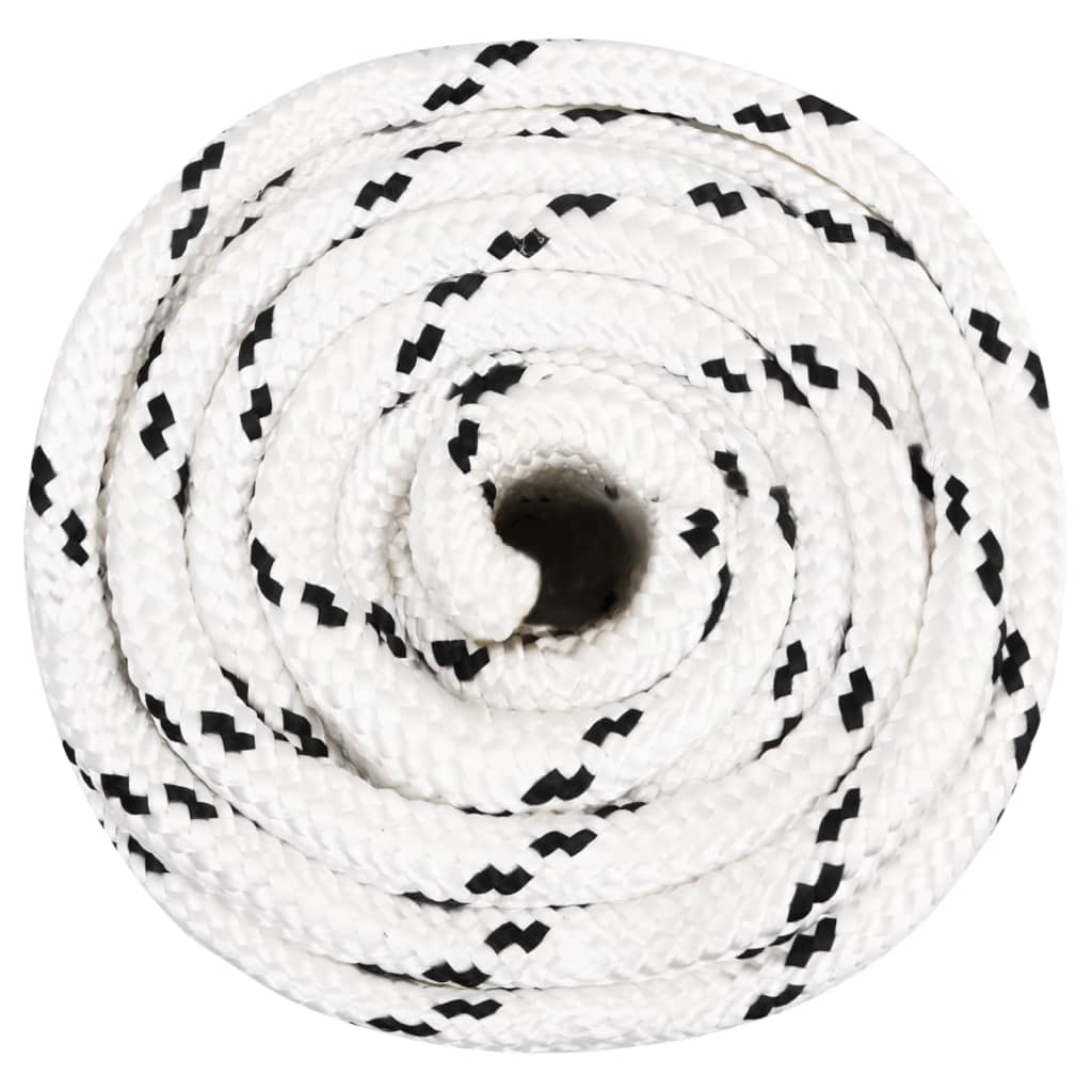 flettet tovværk 16 mm x 25 m polyester hvid