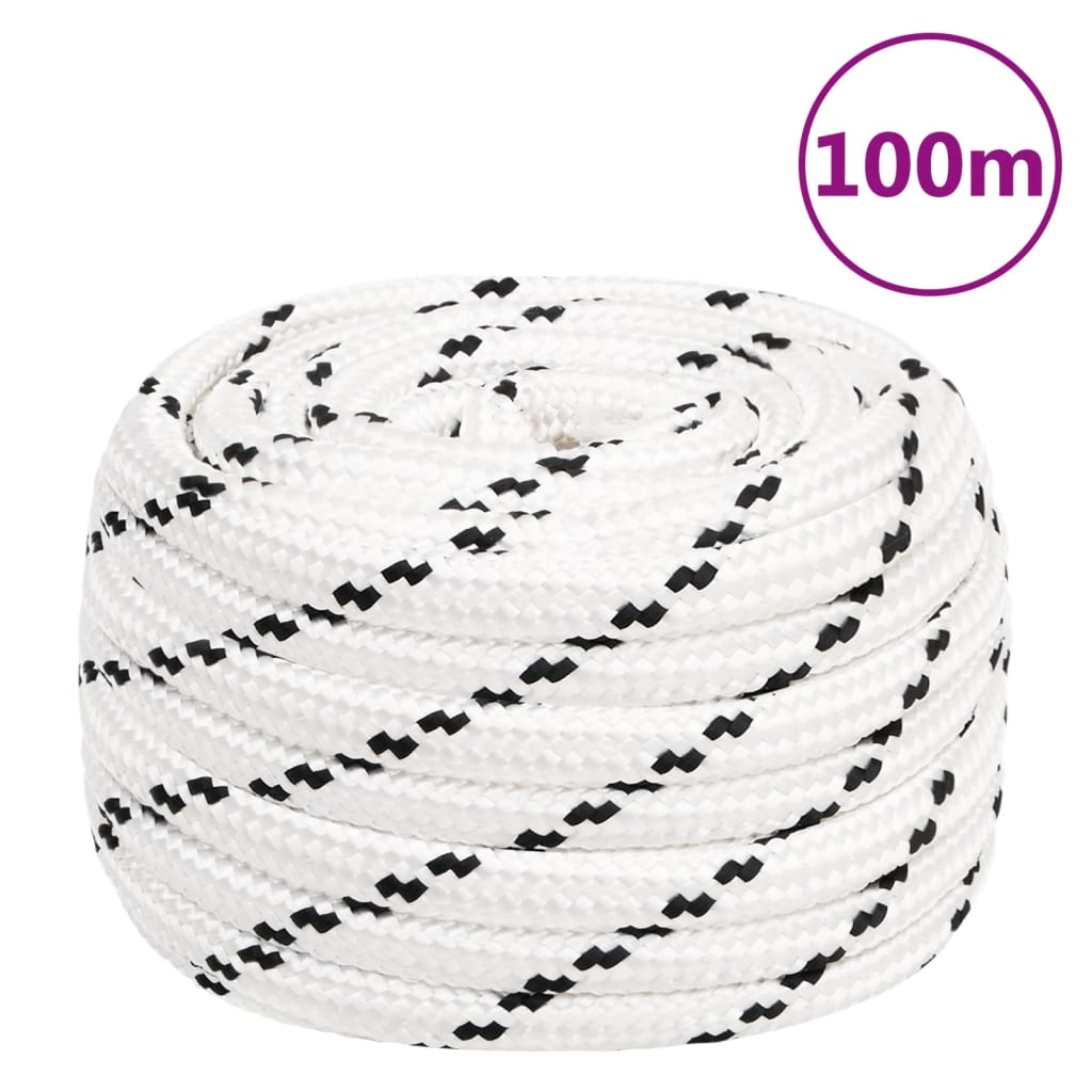 arbejdsreb 16 mm 100 m polyester hvid