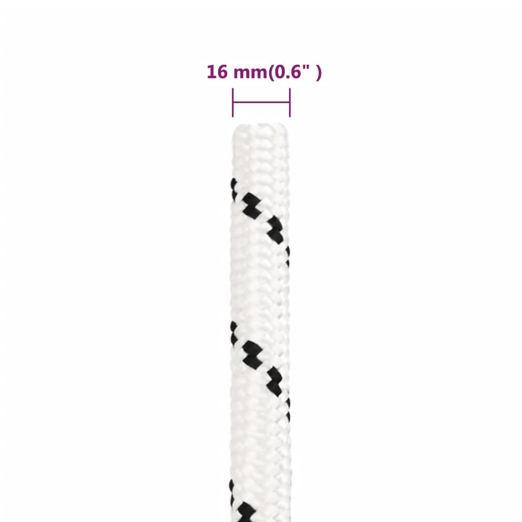 arbejdsreb 16 mm 100 m polyester hvid