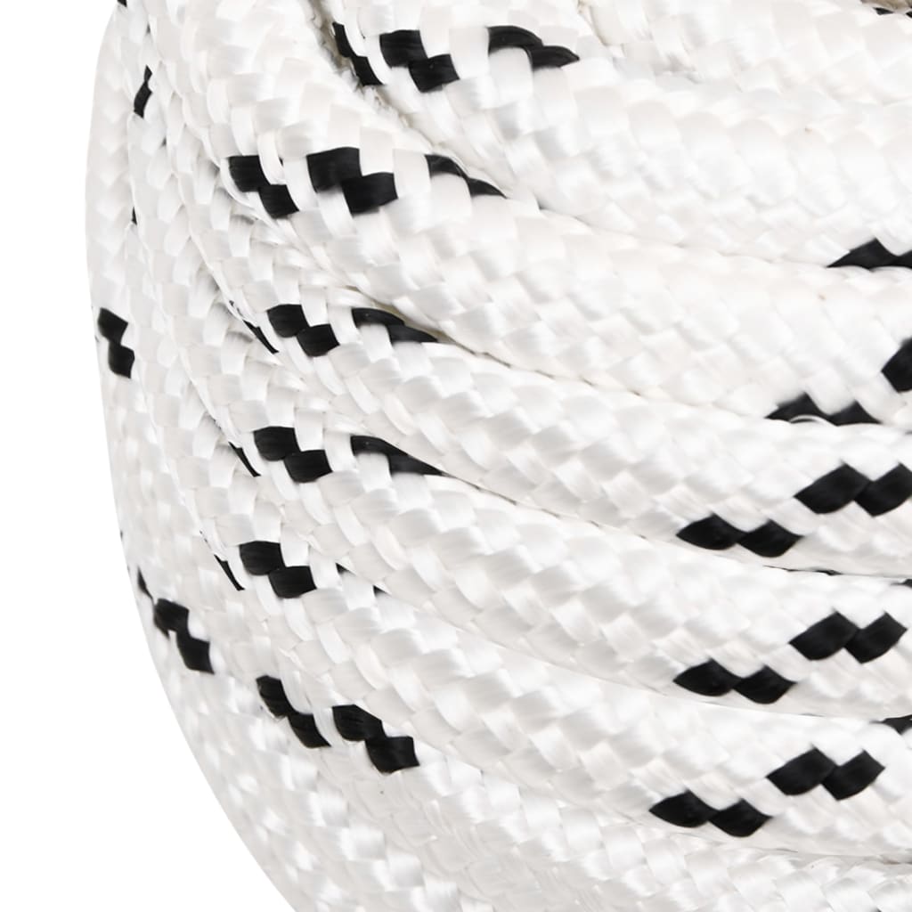 flettet tovværk 20 mm x 50 m polyester hvid