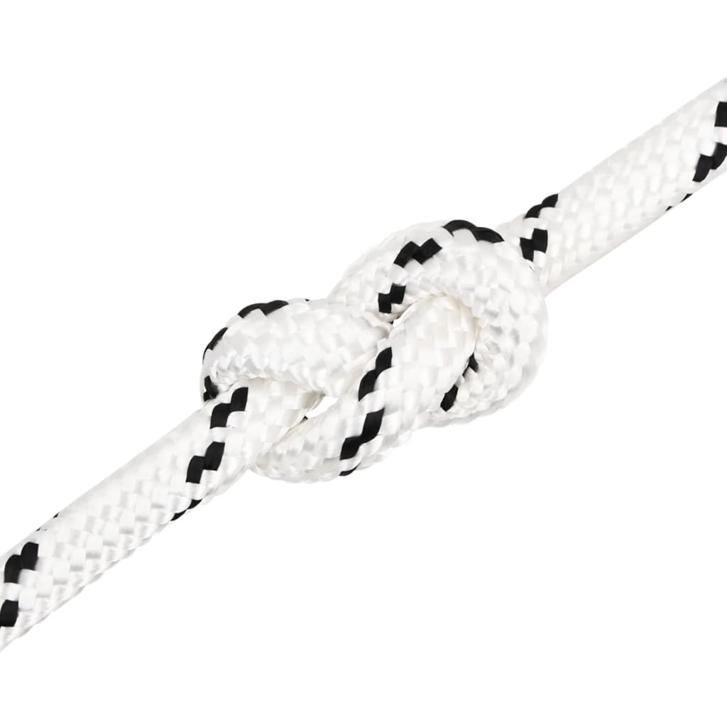 flettet tovværk 20 mm x 100 m polyester hvid