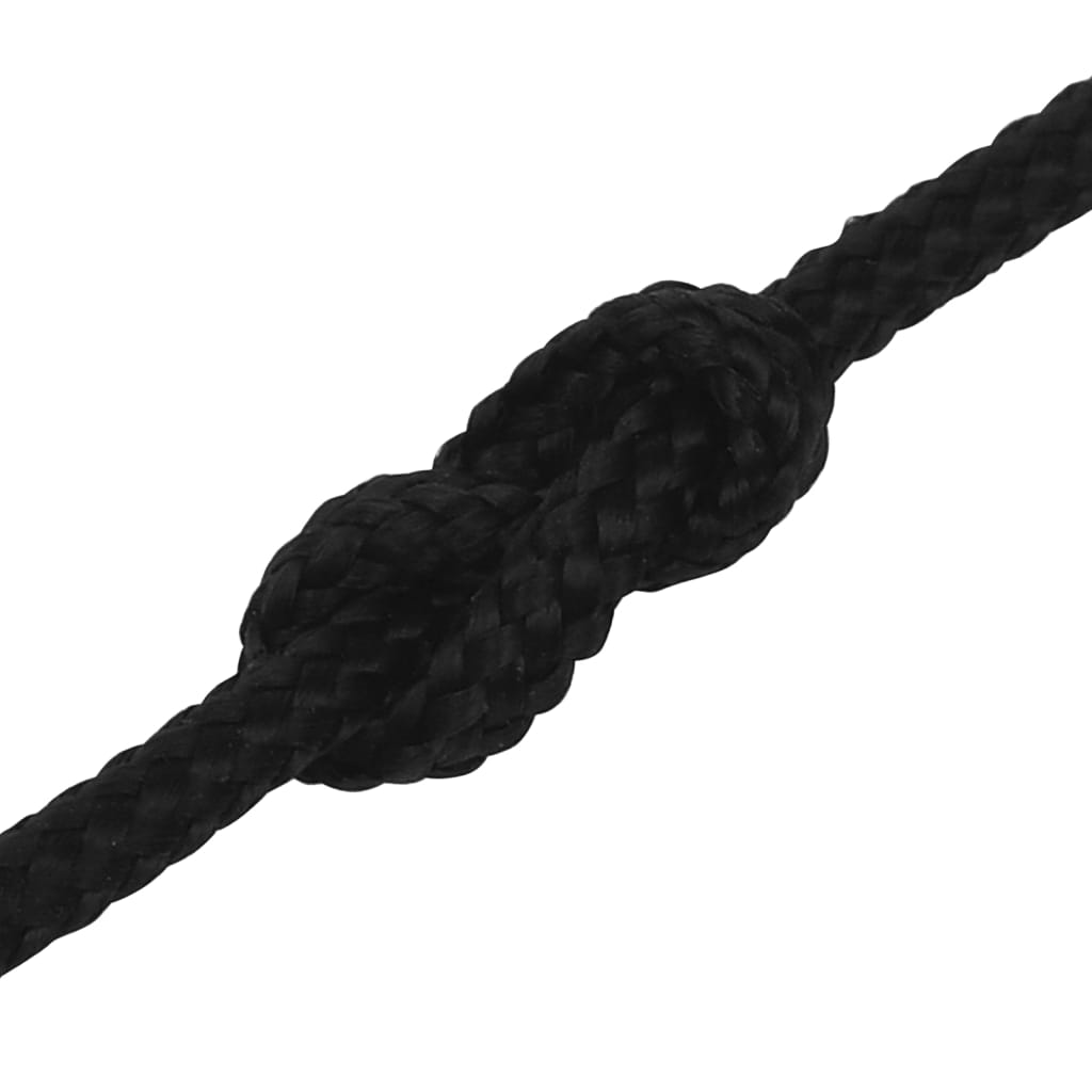 arbejdsreb 2 mm 100 m polyester sort