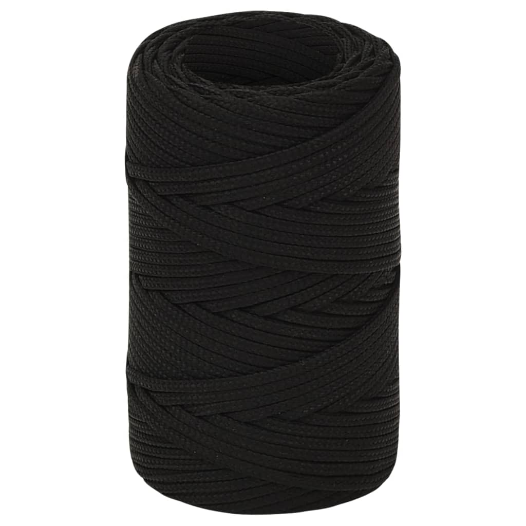 arbejdsreb 2 mm 250 m polyester sort