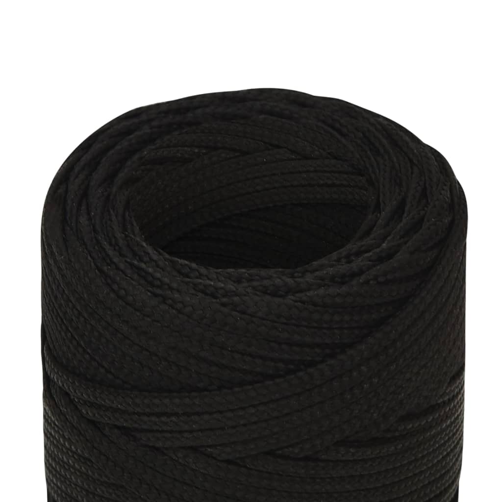 arbejdsreb 2 mm 250 m polyester sort