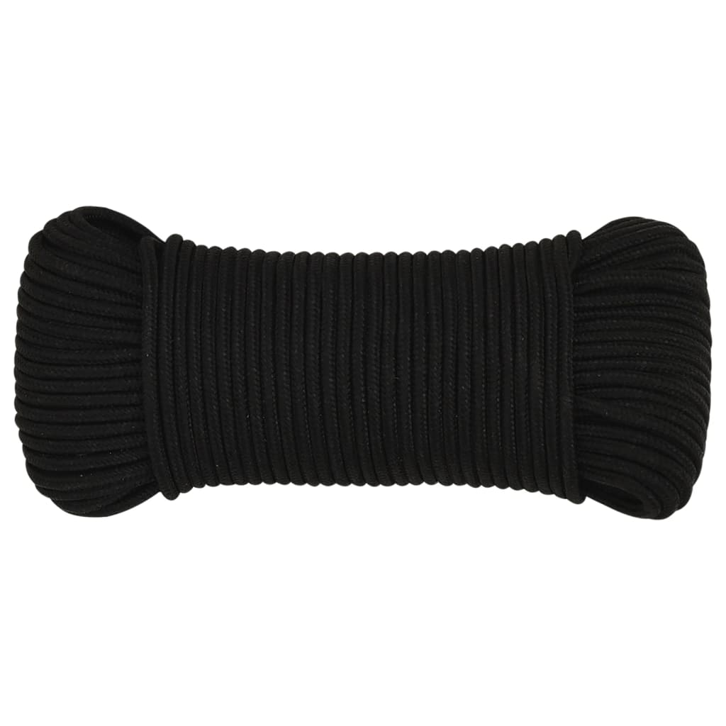 arbejdsreb 3 mm 50 m polyester sort