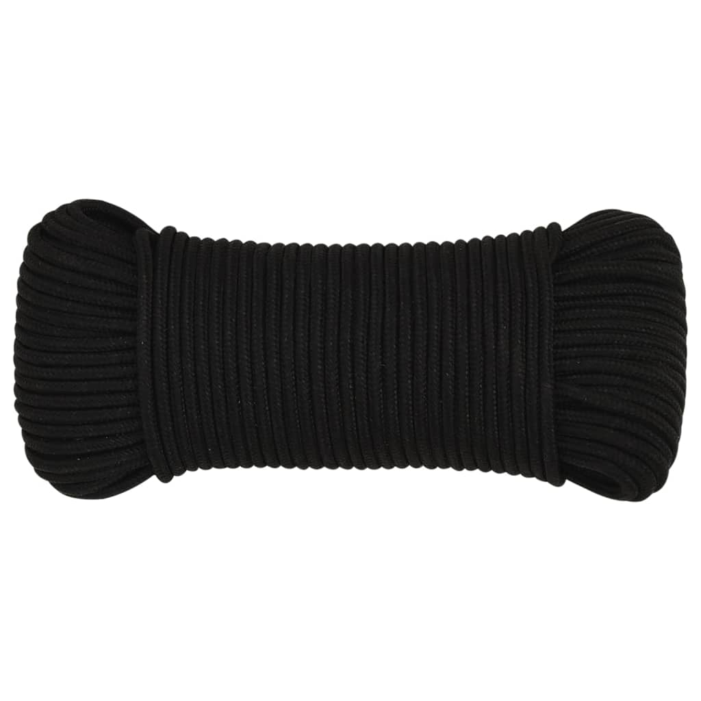 arbejdsreb 3 mm 250 m polyester sort