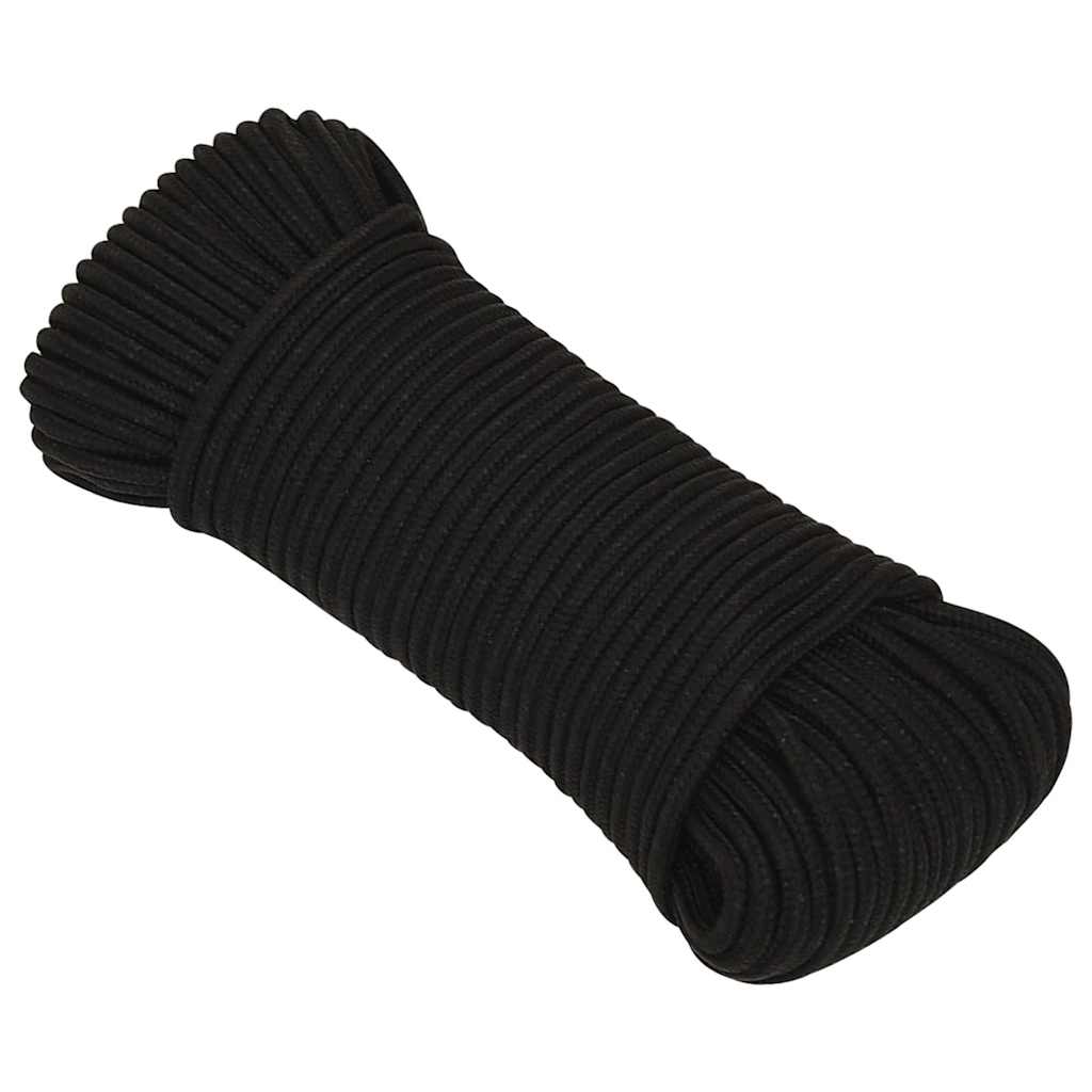 arbejdsreb 4 mm 25 m polyester sort