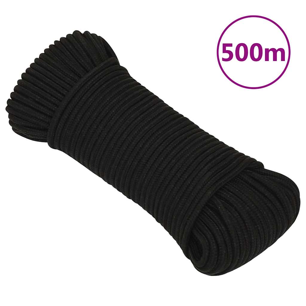 arbejdsreb 4 mm 500 m polyester sort
