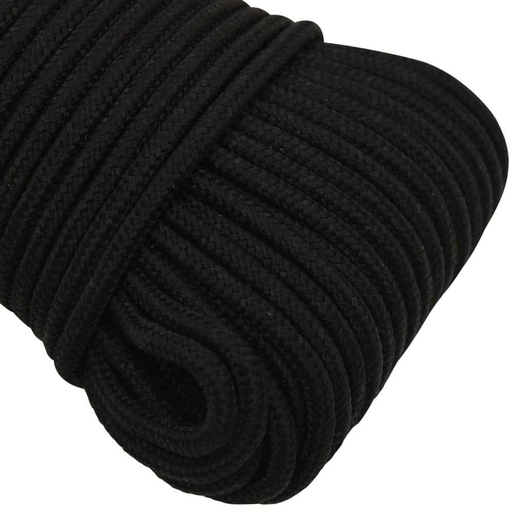 arbejdsreb 5 mm 50 m polyester sort