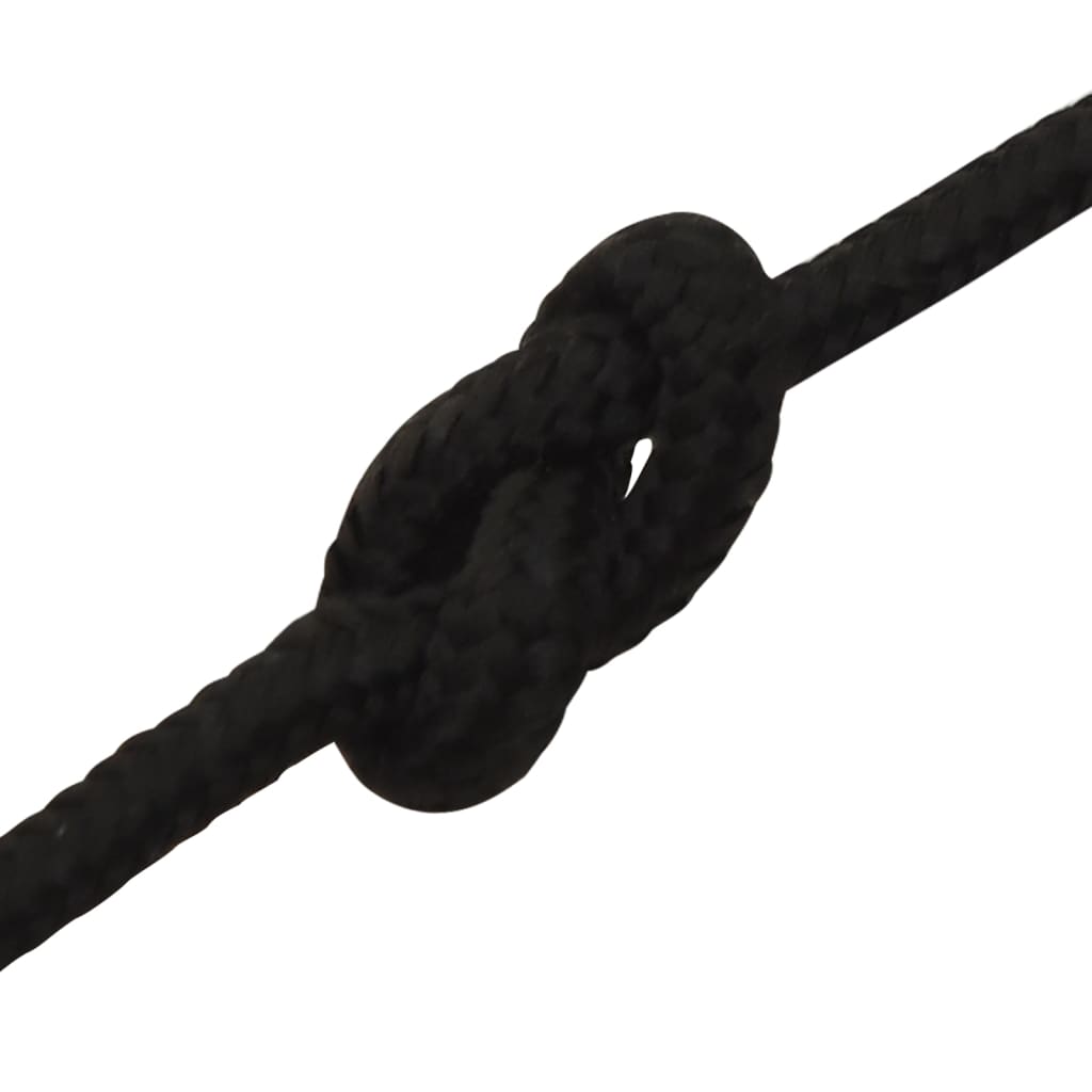 arbejdsreb 5 mm 50 m polyester sort