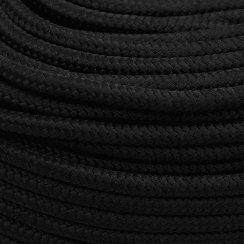 arbejdsreb 6 mm 500 m polyester sort