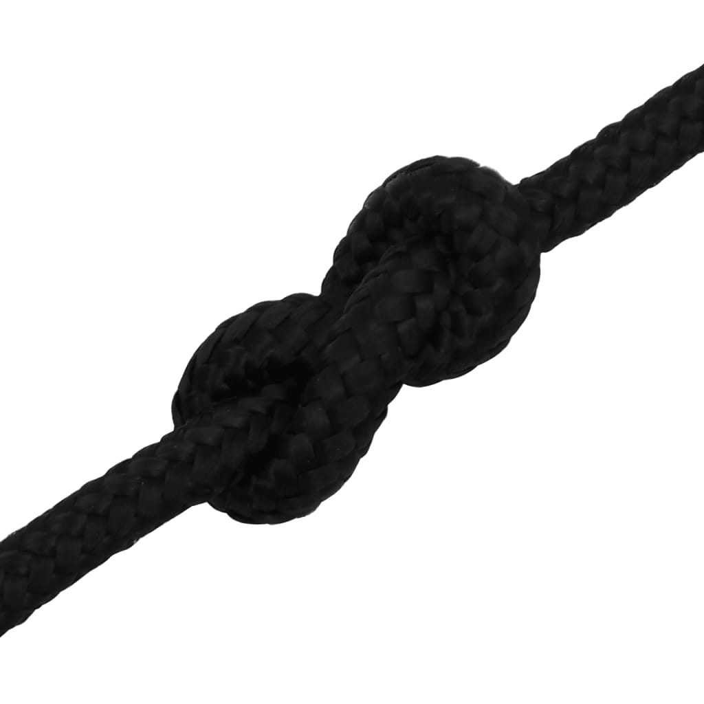 arbejdsreb 10 mm 25 m polyester sort
