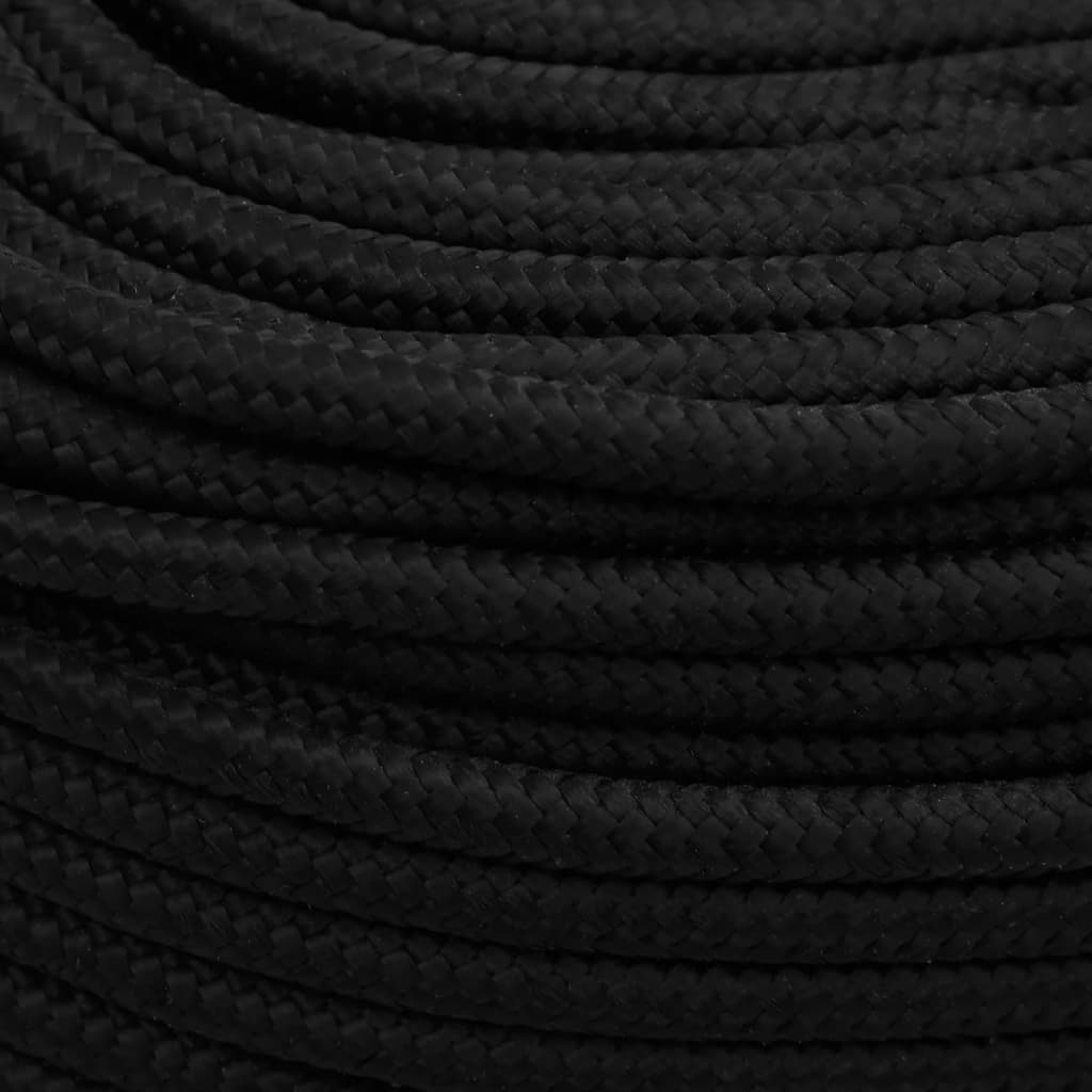 arbejdsreb 10 mm 100 m polyester sort