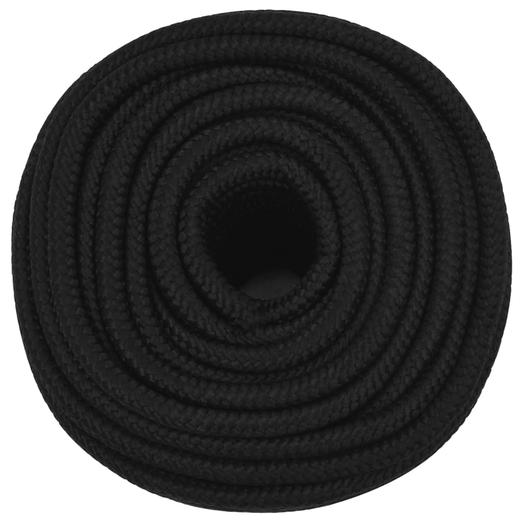 arbejdsreb 12 mm 25 m polyester sort