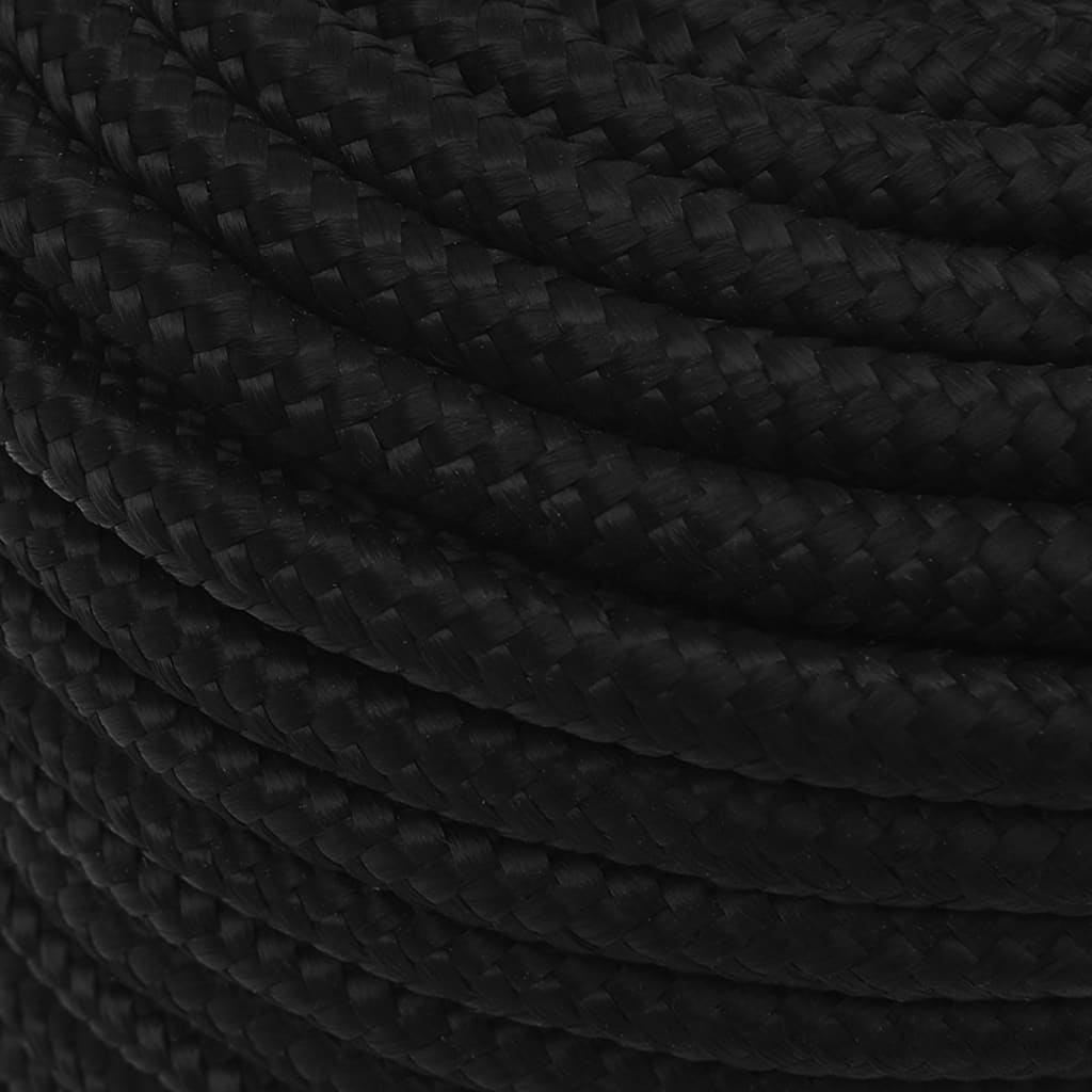 arbejdsreb 12 mm 50 m polyester sort