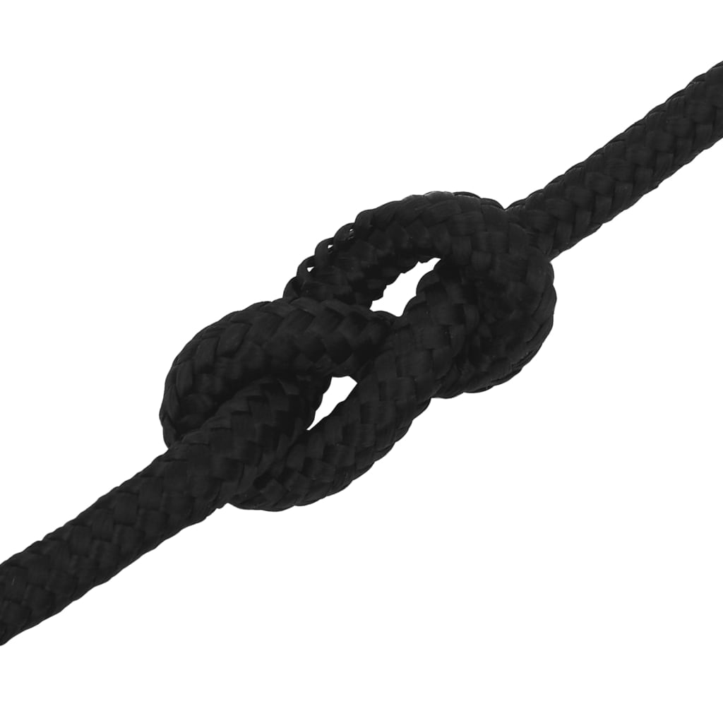 arbejdsreb 12 mm 50 m polyester sort