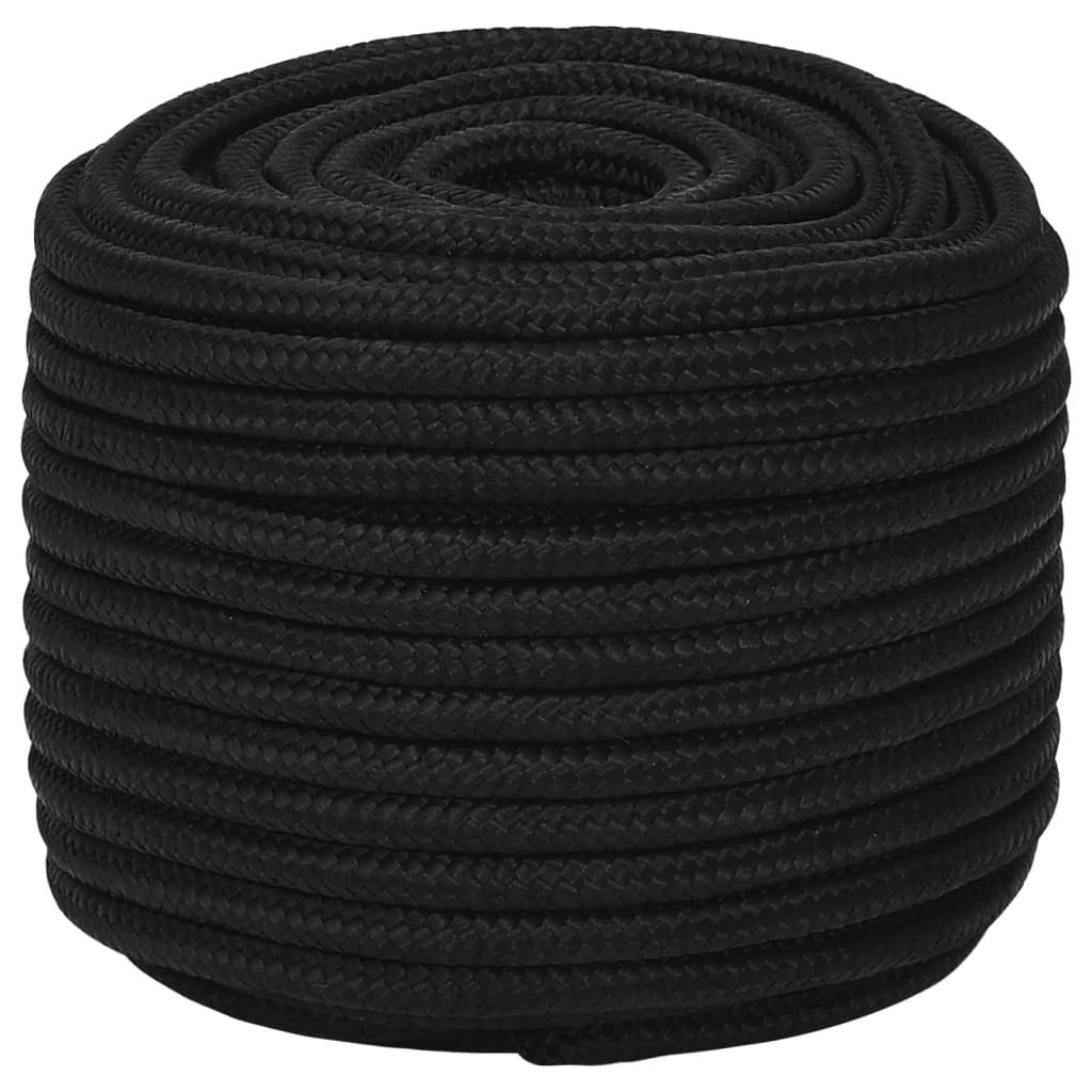 arbejdsreb 12 mm 100 m polyester sort