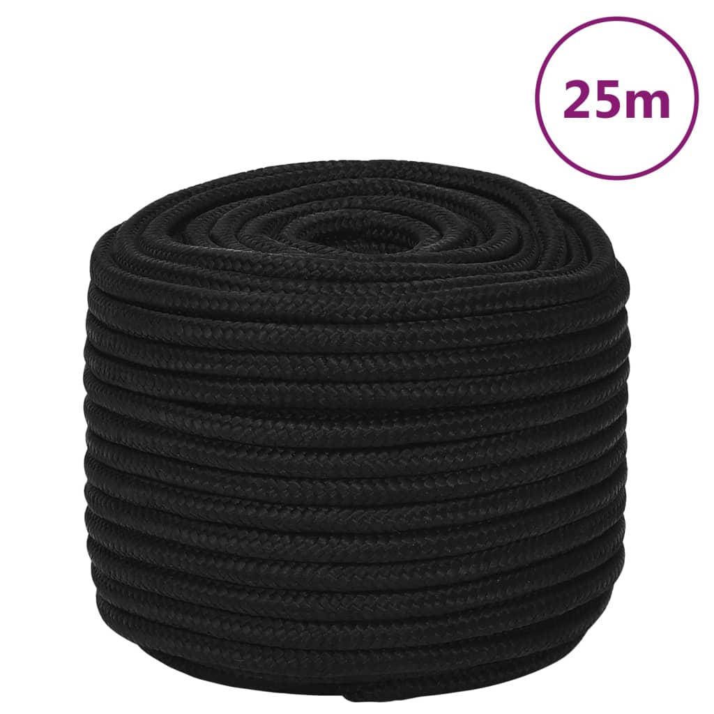 arbejdsreb 14 mm 25 m polyester sort