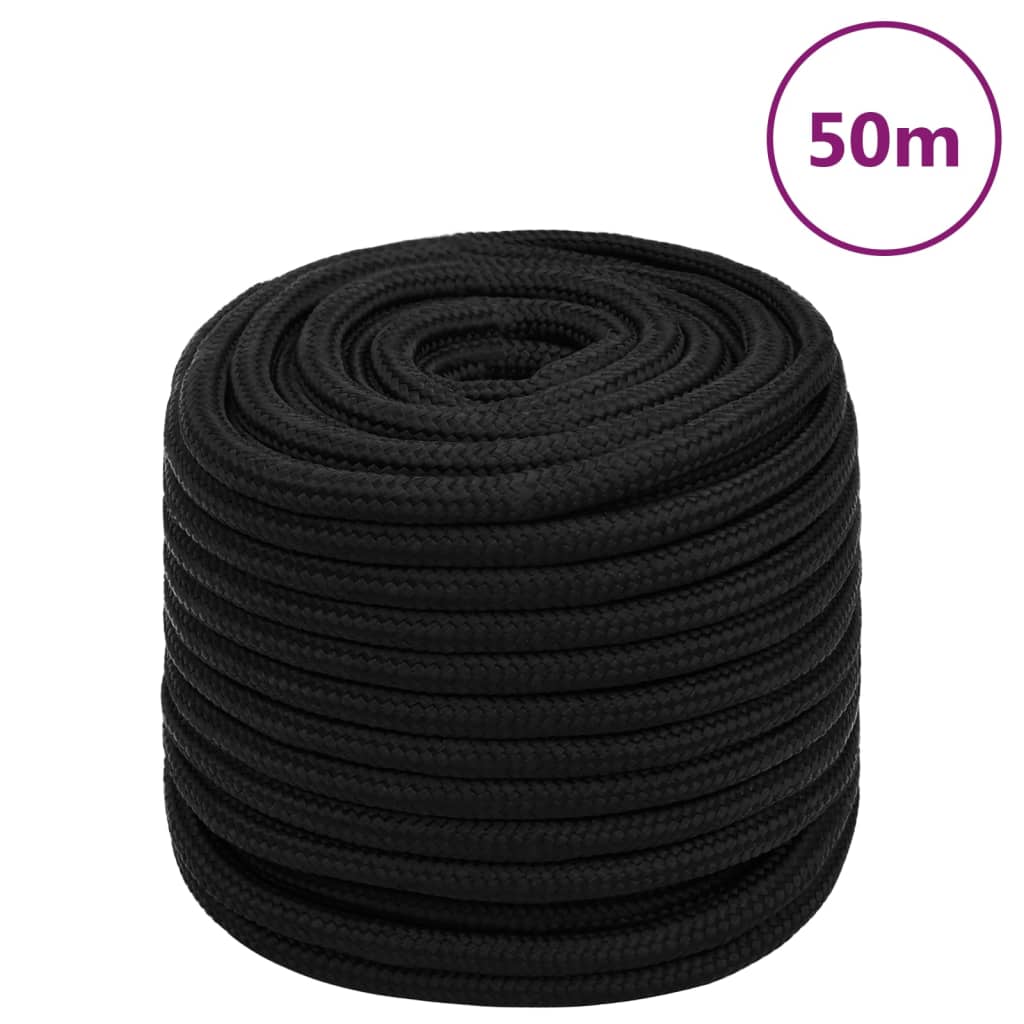 arbejdsreb 18 mm 50 m polyester sort