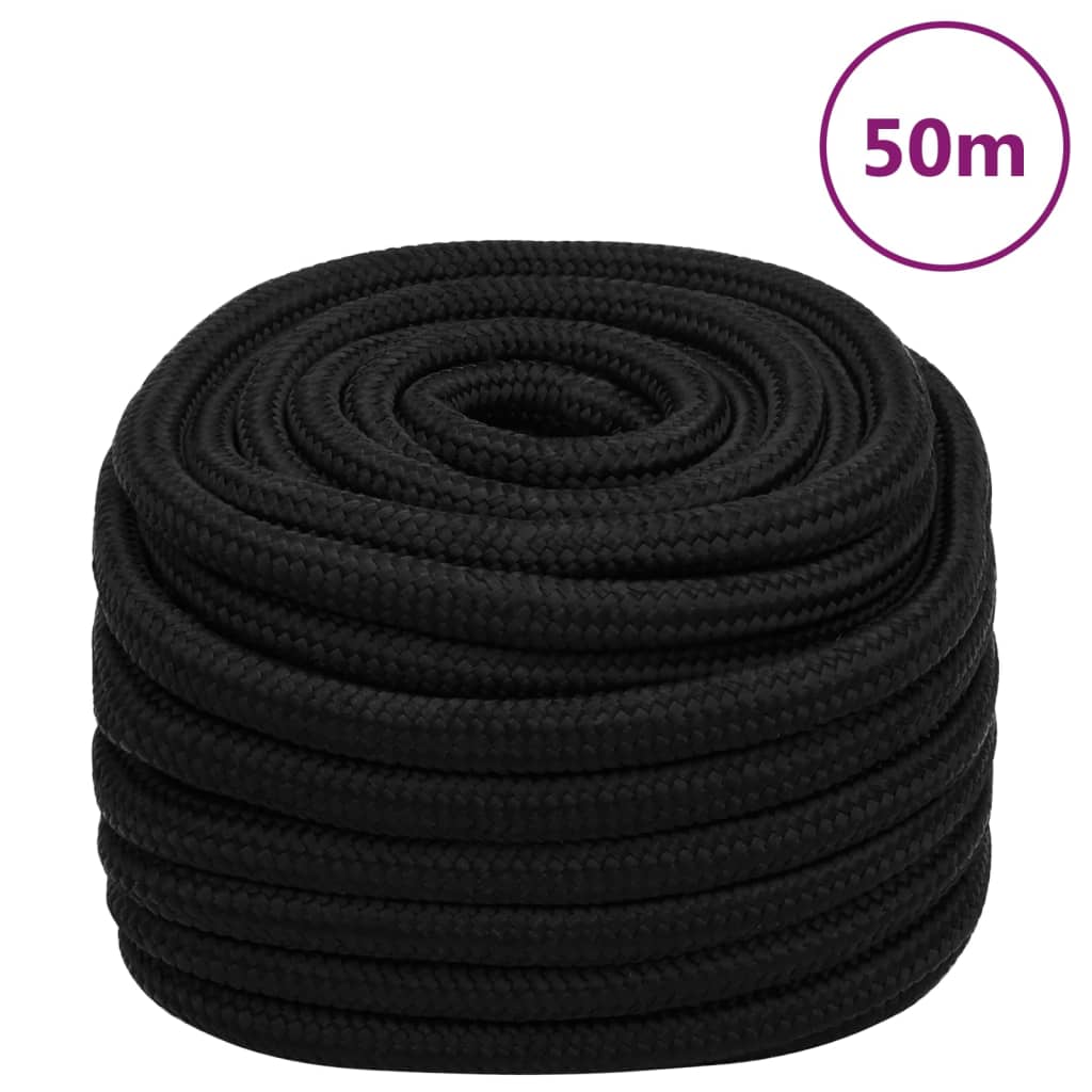 arbejdsreb 20 mm 50 m polyester sort