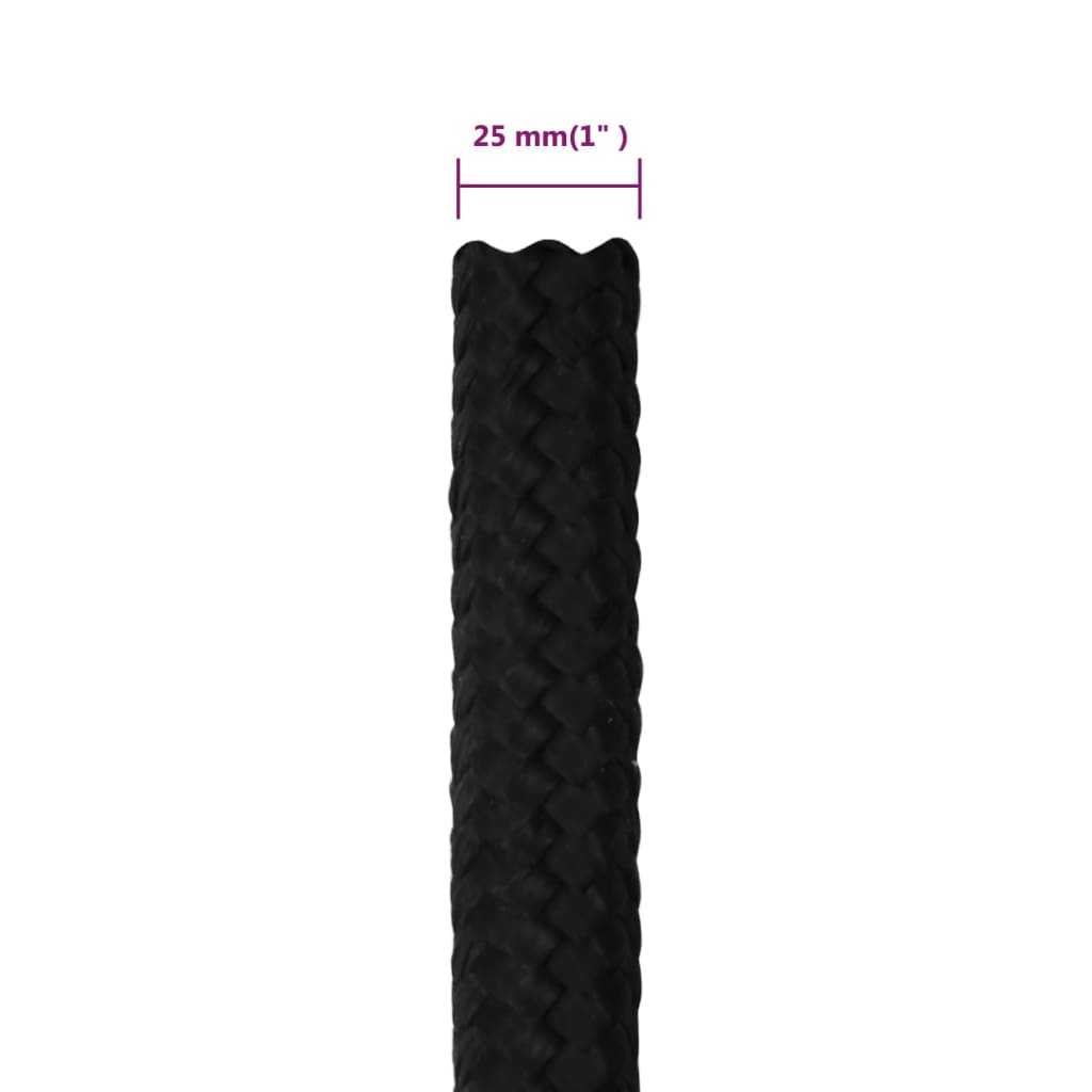 arbejdsreb 25 mm 25 m polyester sort