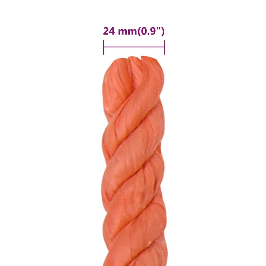 arbejdsreb 24 mm 100 m polypropylen orange