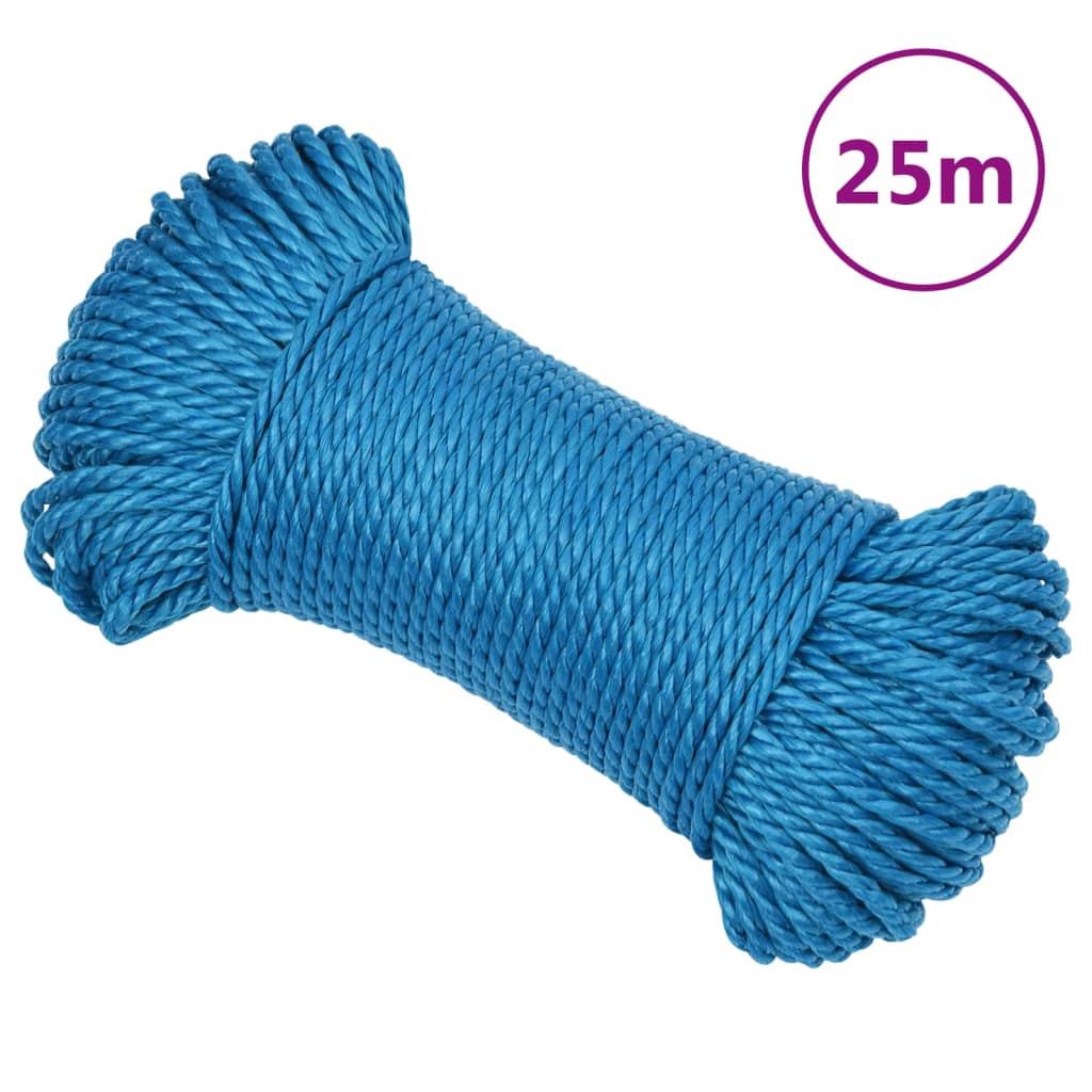 arbejdsreb 8 mm 25 m polypropylen blå