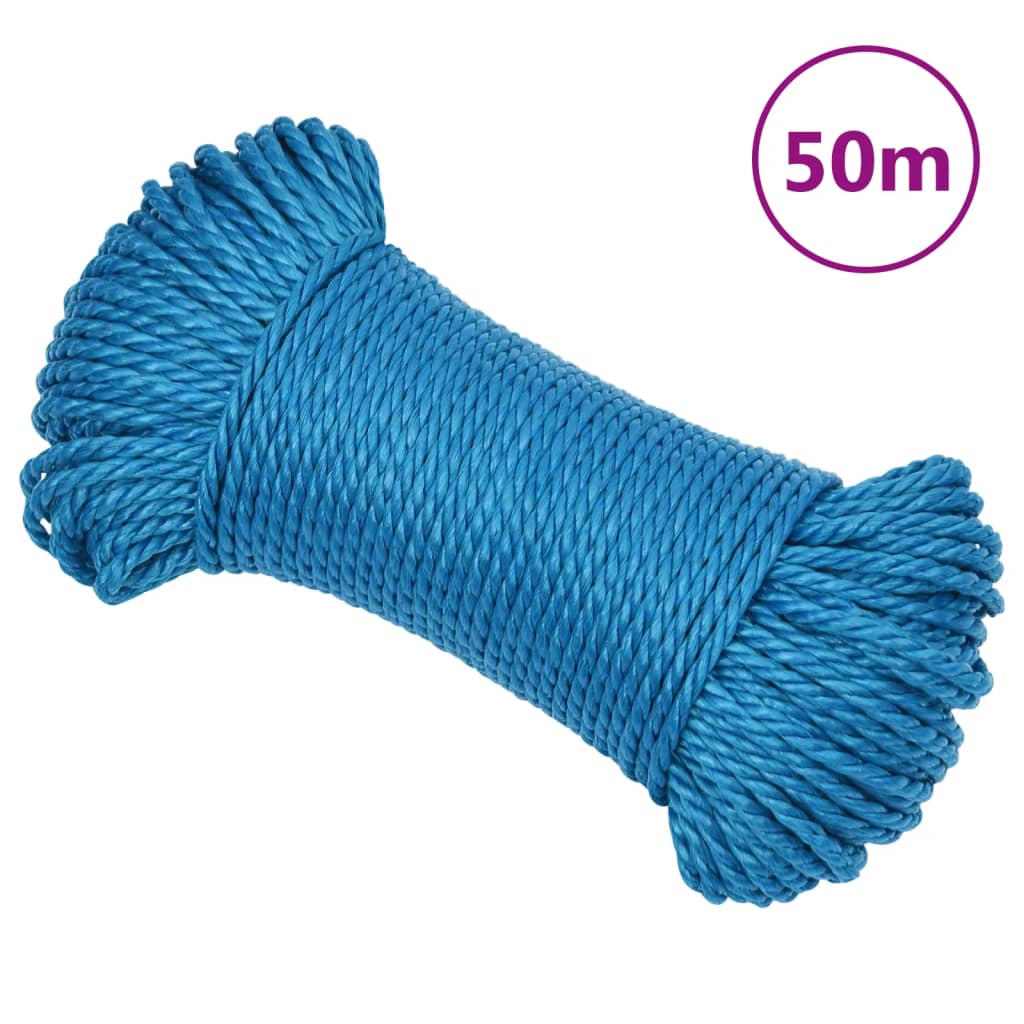arbejdsreb 8 mm 50 m polypropylen blå