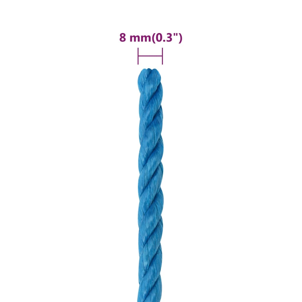 arbejdsreb 8 mm 50 m polypropylen blå
