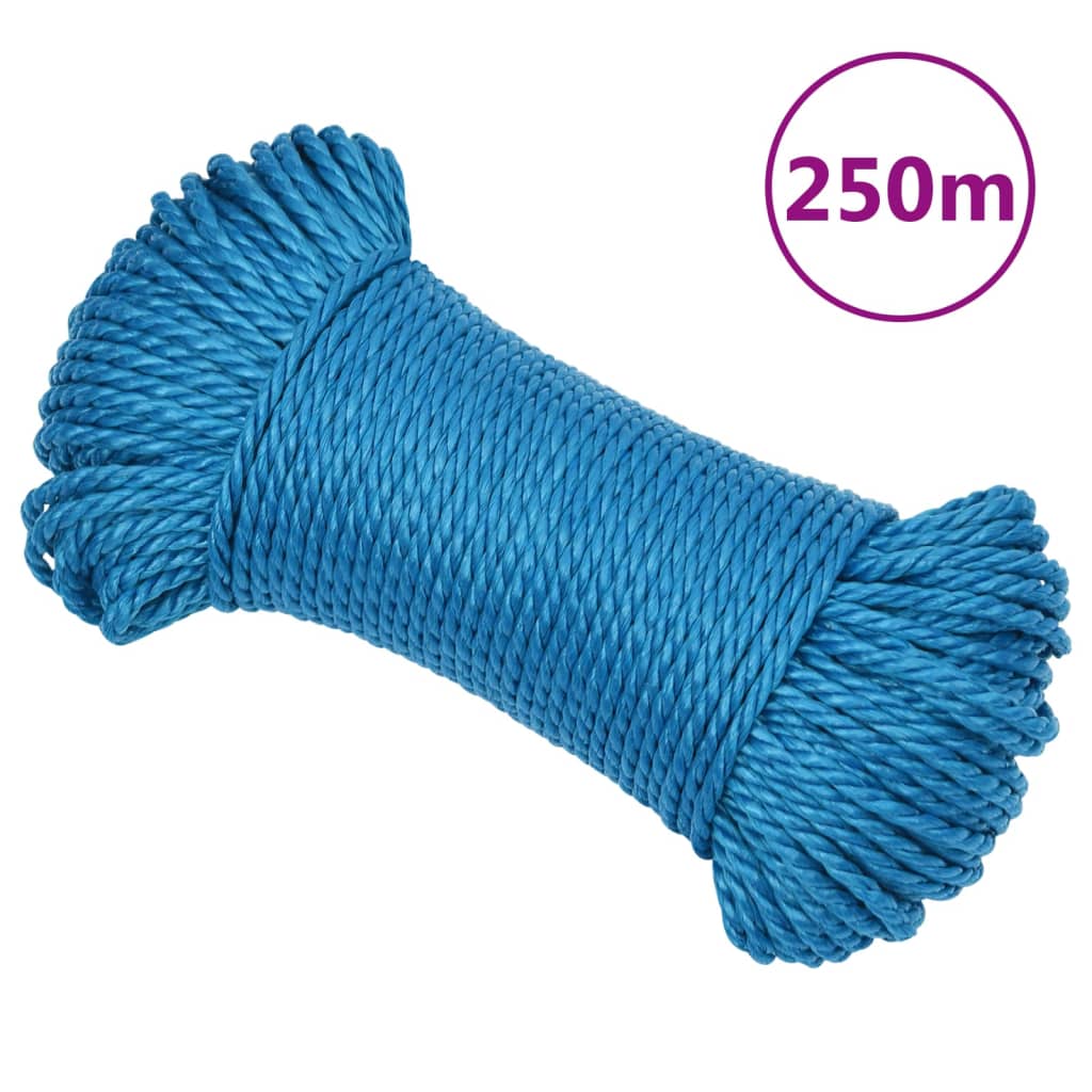 arbejdsreb 8 mm 250 m polypropylen blå