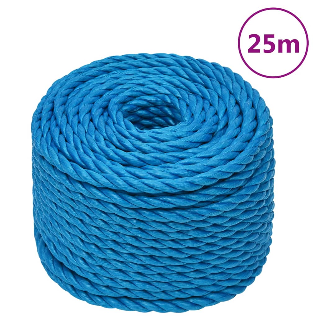 arbejdsreb 10 mm 25 m polypropylen blå