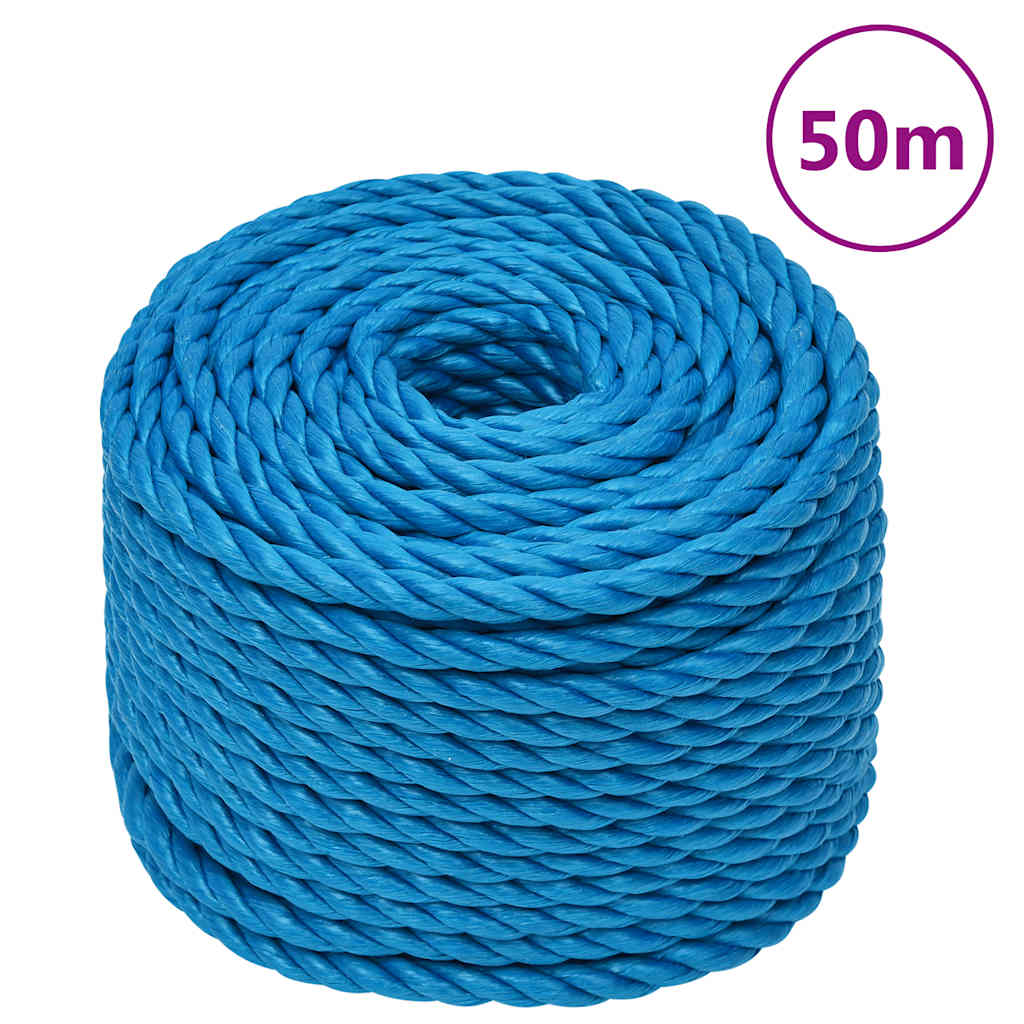 arbejdsreb 10 mm 50 m polypropylen blå