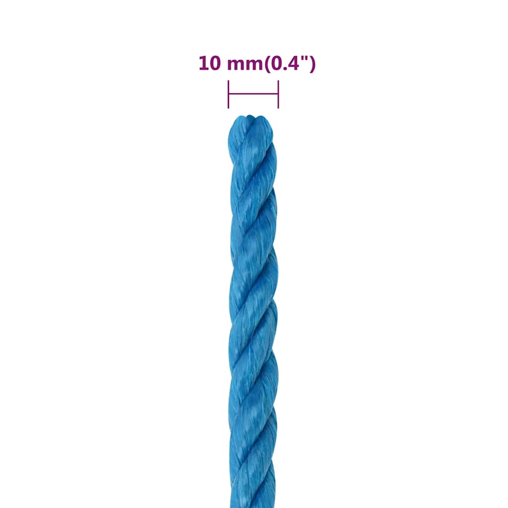 arbejdsreb 10 mm 50 m polypropylen blå